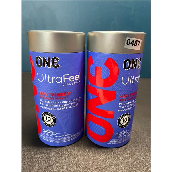 Lot of 2 Packs of ONE UltraFeel Latex Condoms