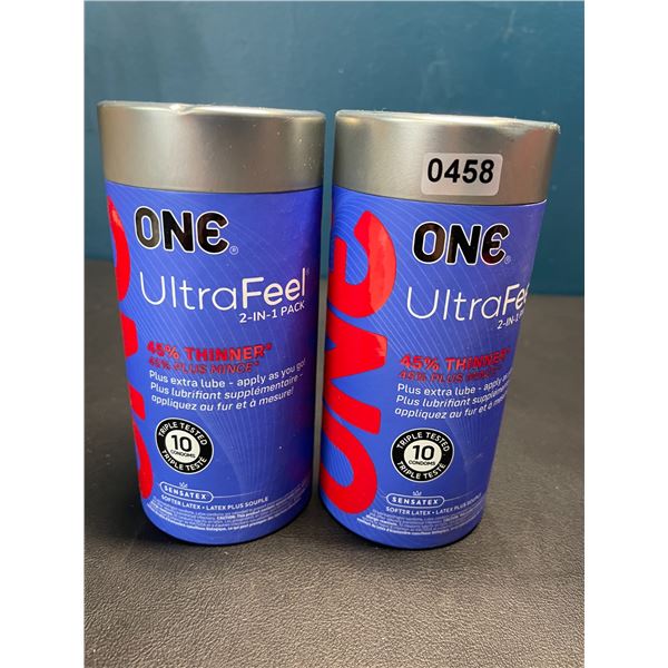Lot of 2 Packs of ONE UltraFeel Latex Condoms