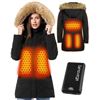 Image 1 : Lot of 1 Genovega Long Puffer Graphene Heated Jacket for Women w/ Fur Hood - Size Small - BRAND NEW!