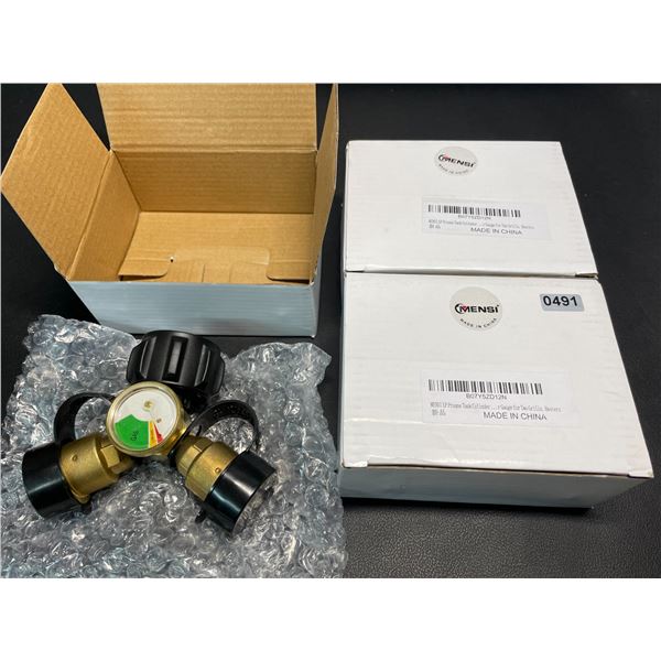 Lot of 3 Mensi LP Propane Tank Cylinder Guages/Splitters/Connectors