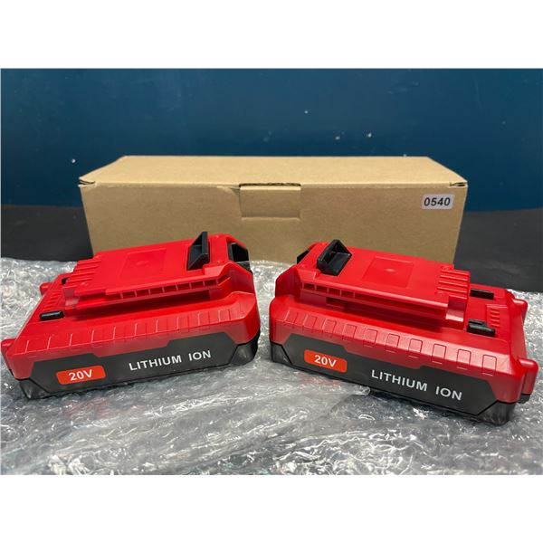 Lot of 2 Li-Ion 20V 3.0Ah Rechargeable Batteries for Porter Cable Tools - Model PCC680L