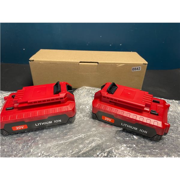 Lot of 2 Li-Ion 20V 3.0Ah Rechargeable Batteries for Porter Cable Tools - Model PCC680L