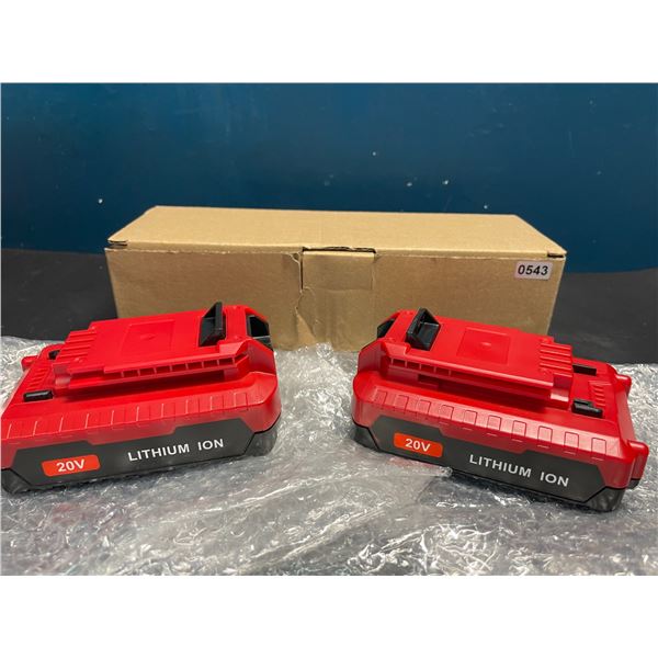 Lot of 2 Li-Ion 20V 3.0Ah Rechargeable Batteries for Porter Cable Tools - Model PCC680L