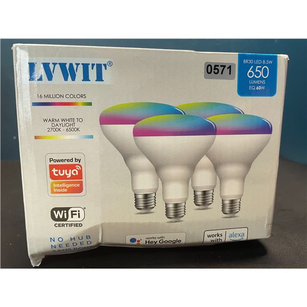 Lot of 1 Box of Smart Wifi Lightbulbs w/ App Control - Color Changing - 4 in Box