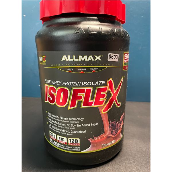 Lot of 1 Tub of AllMax Pure Whey Protein Isolate - ISOFLEX - Chocolate - 2lb Tub