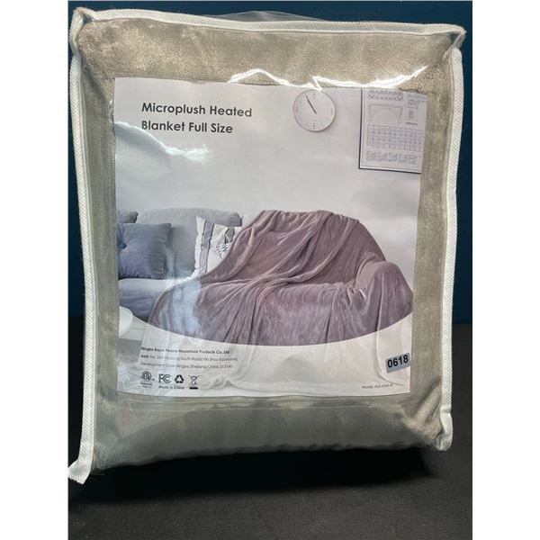 Lot of 1 Microplush Heated Blanket - Full Size - Grey