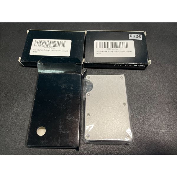 Lot of 3 Mens Minimalist-Style Wallets - Silver