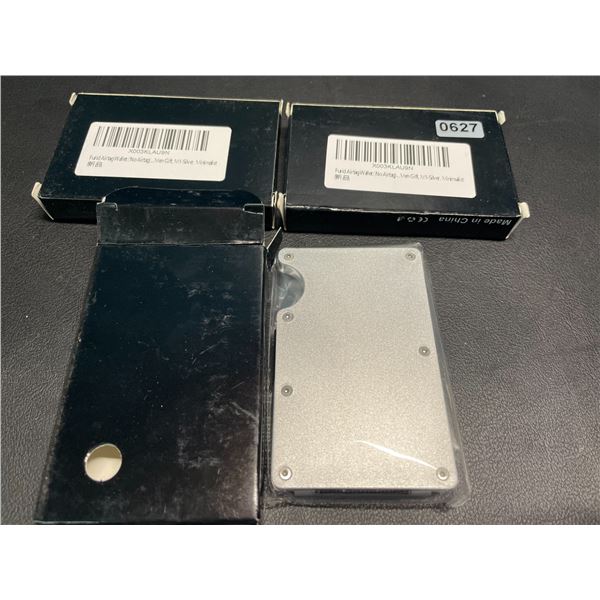 Lot of 3 Mens Minimalist-Style Wallets - Silver