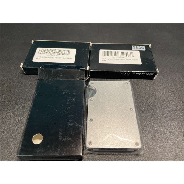 Lot of 3 Mens Minimalist-Style Wallets - Silver