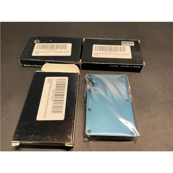 Lot of 3 Mens Minimalist-Style Wallets - Blue