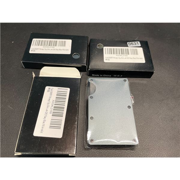 Lot of 3 Mens Minimalist-Style Wallets - Navy Blue/Greyish Colour