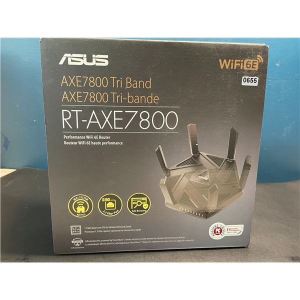 Lot of 1 ASUS AXE7800 Tri-Band Performance WiFi 6e Router