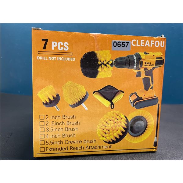 Lot of 1 Drill Brush Cleaning Attachment Tool Set - 7PC