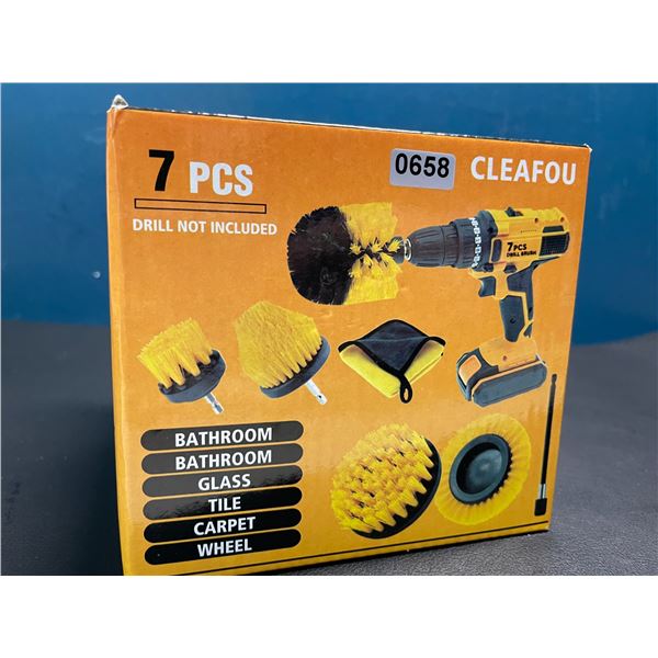 Lot of 1 Drill Brush Cleaning Attachment Tool Set - 7PC