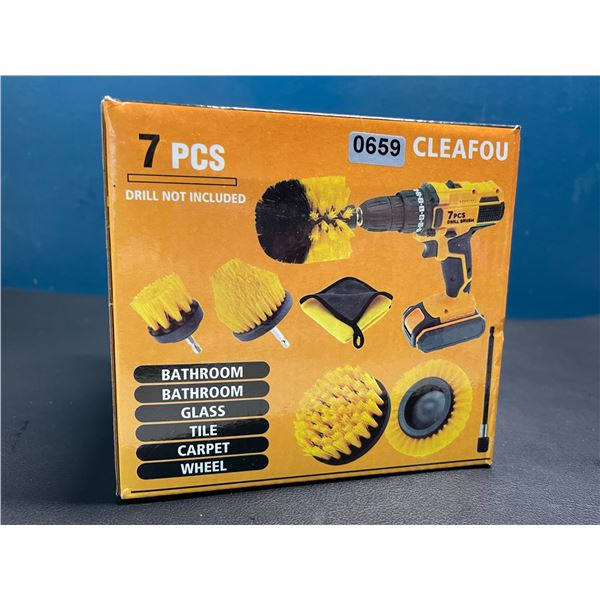 Lot of 1 Drill Brush Cleaning Attachment Tool Set - 7PC