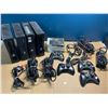 Image 1 : Lot of 4 Xbox 360 Consoles w/ 7 Games, Controllers, and Cords - Used/As Is