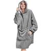 Image 1 : Lot of 1 Wearable Hoodie Blanket - Sherpa Fleece - For Adults (One Size Fits All) - Grey