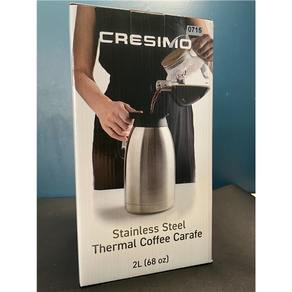 Lot of 1 Cresimo Stainless Steel Thermal Coffee Carafe - 2L (68oz)