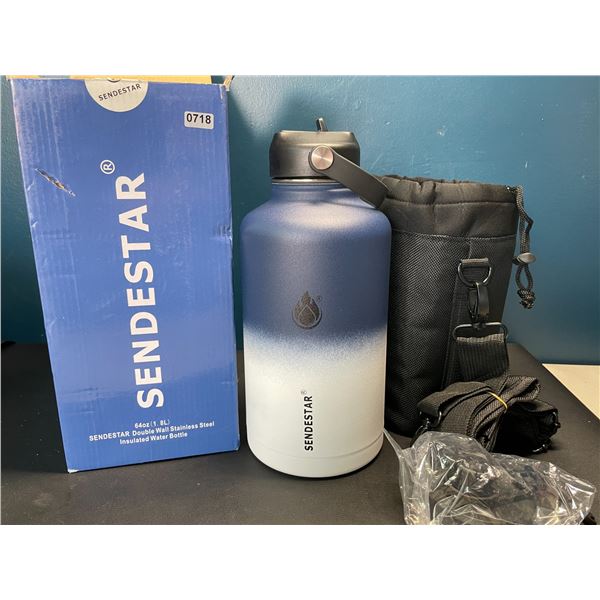 Lot of 1 Sendestar Double Wall Stainless Steel Insulated Water Bottle - 1.8L (64oz)