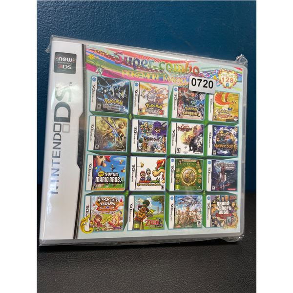 Lot of 1 Nintendo DS 128-Games-In-1 - Loaded with 128 games; Pokemon, Kirby, Super Mario, and more!