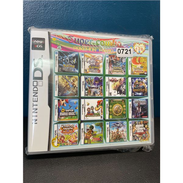Lot of 1 Nintendo DS 128-Games-In-1 - Loaded with 128 games; Pokemon, Kirby, Super Mario, and more!