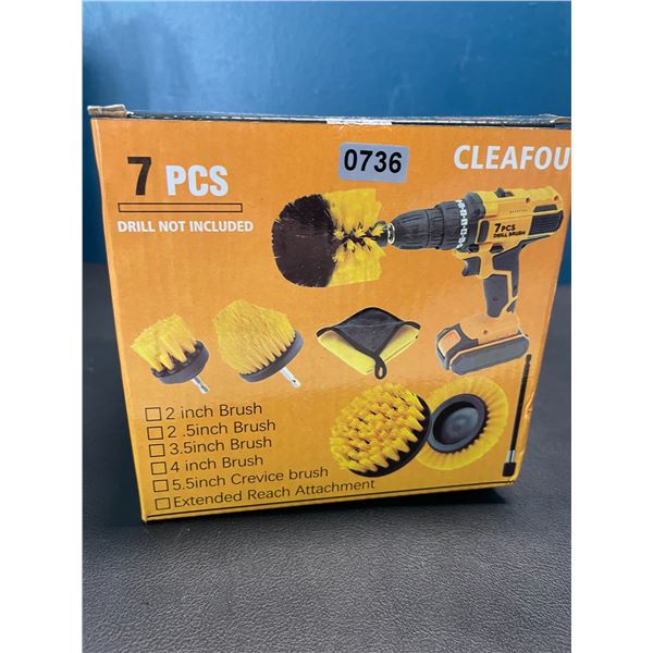 Lot of 1 Drill Brush Cleaning Attachment Tool Set - 7PC