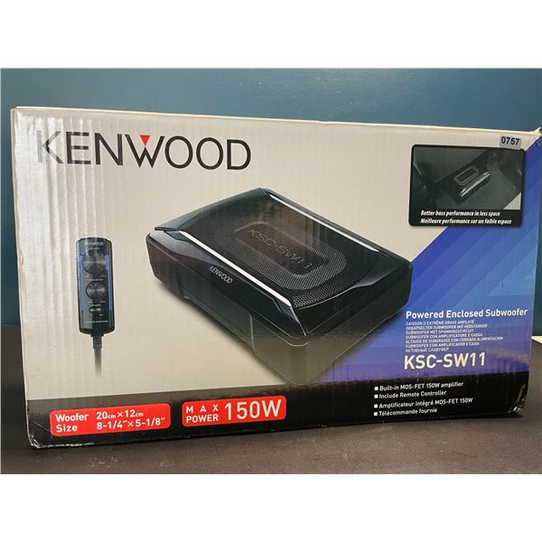 Lot of 1 KENWOOD Powered Enclosed Subwoofer w/ Built-In 150W Amplifier - Model: KSC-SW11