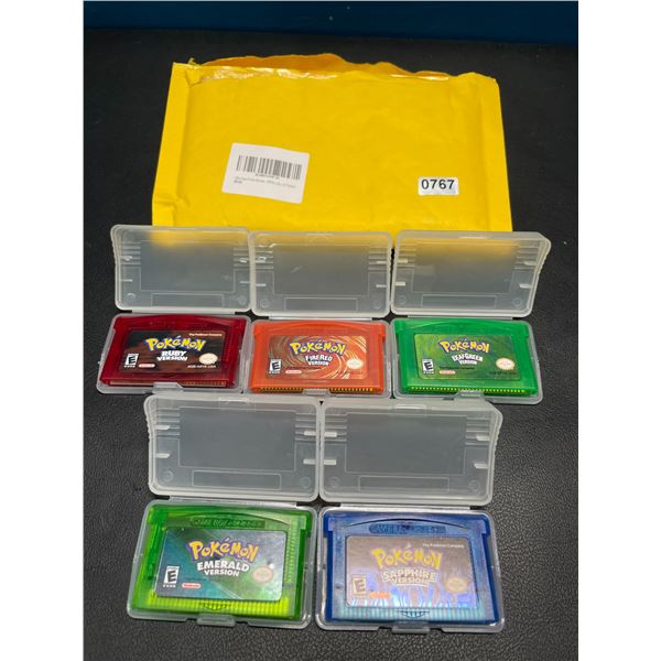 Lot of 5 Pokemon GameBoy Advance Games - Reproduction Ruby, Emerald, FireRed, LeafGreen & Sapphire