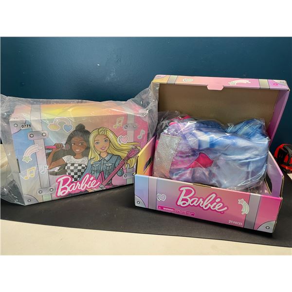 Lot of 2 Barbie Dress-Up Toy Trunk Sets for Girls