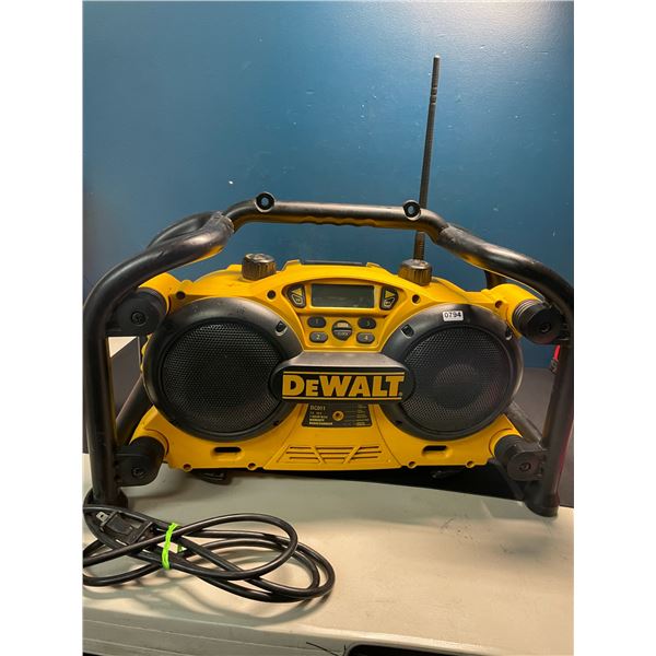 Lot of 1 Dewalt Work Radio - Used - Powers On/Works