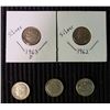 Image 1 : 5 Silver Roosevelt Dimes, Random Dates, At Least Good Condition