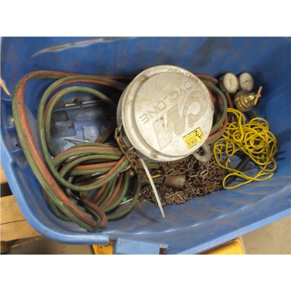 Oxy Acetylene hose w/ Torch Assembly & Chain Hoist