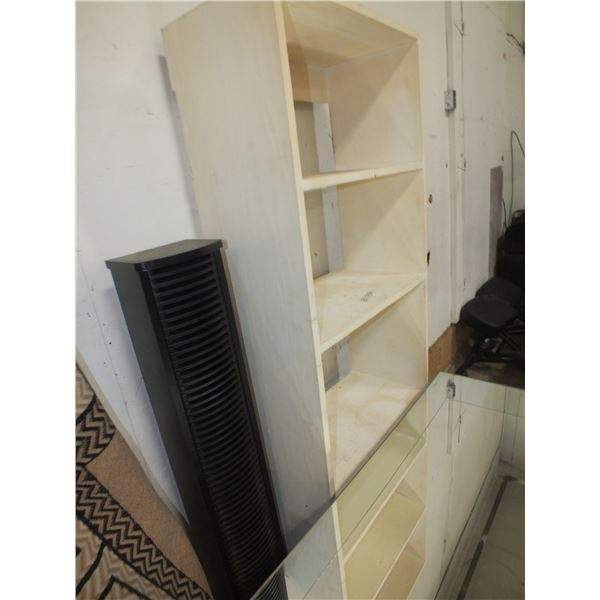 CD Holder & White Storage Shelf