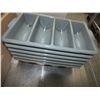 6 Plastic 4 Slot Cutlery Bins