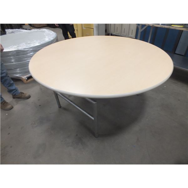 8...6ft Wooden Round Banquet Tables
