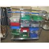 Image 1 : Stainless Steel Storage Cart On Wheels w/Bins