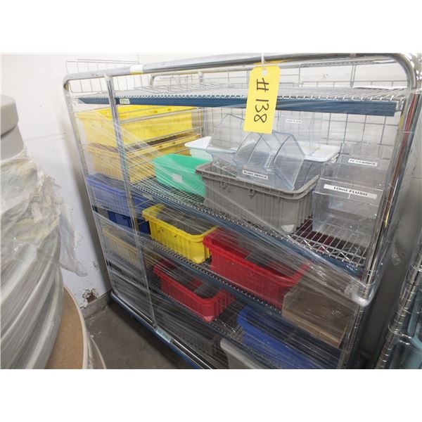 Stainless Steel Storage Cart On Wheels w/Bins
