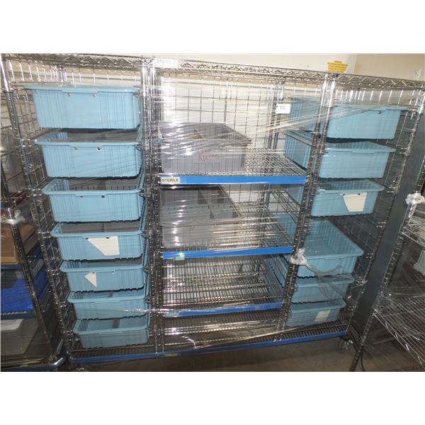 Stainless Steel Storage Cart On Wheels w/Bins