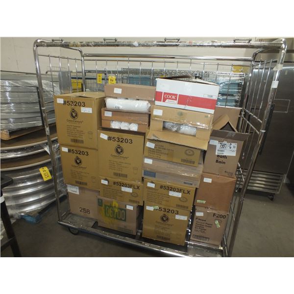 Stainless Steel Storage Cart w/ Cups & Lids
