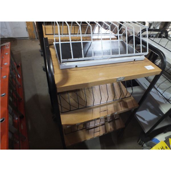 5 Brown Carts On Wheels