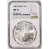 Image 1 : 2003 $1 American Silver Eagle Coin NGC MS70