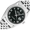 Image 2 : Rolex Mens Stainless Steel Black Roman Datejust Wristwatch with Box