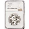 Image 1 : 1955 Franklin Half Dollar Coin NGC MS64