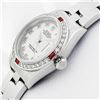 Image 5 : Rolex Ladies Stainless Steel White Roman Ruby and Diamond Datejust Wristwatch