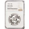 Image 1 : 1955 Franklin Half Dollar Coin NGC MS64FBL