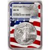 Image 1 : 2020 $1 American Silver Eagle Coin NGC MS70 Flag Core