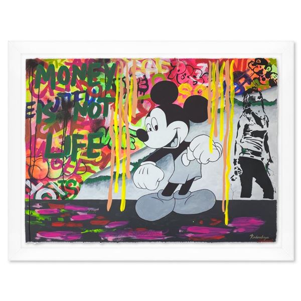 Nastya Rovenskaya "Dancing in the City" Original Mixed Media on Paper