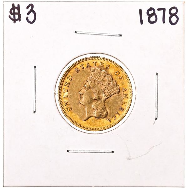 1878 $3 Indian Princess Head Gold Coin