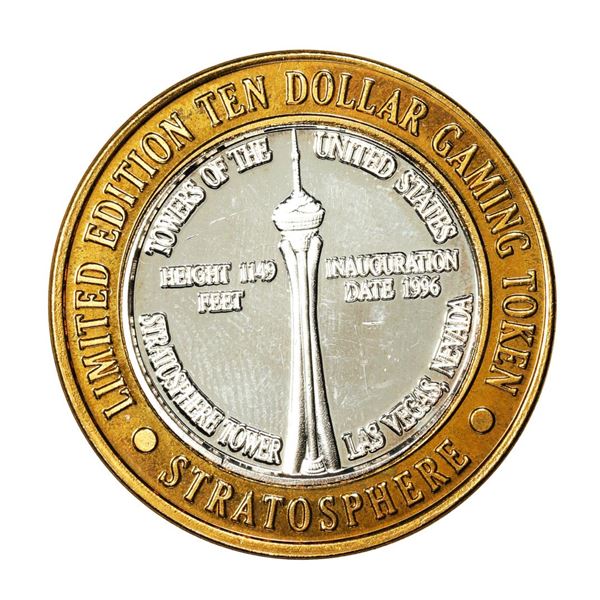 .999 Silver Stratosphere Las Vegas, Nevada $10 Casino Limited Edition Gaming Token