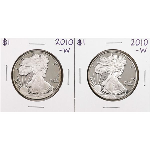 Lot of (2) 2010-W $1 Proof American Silver Eagle Coins